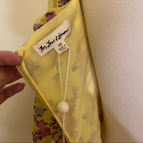 FOR LOVE & LEMONS BEAUMONT FLORAL SILK MINI DRESS - Picture 8 of 9